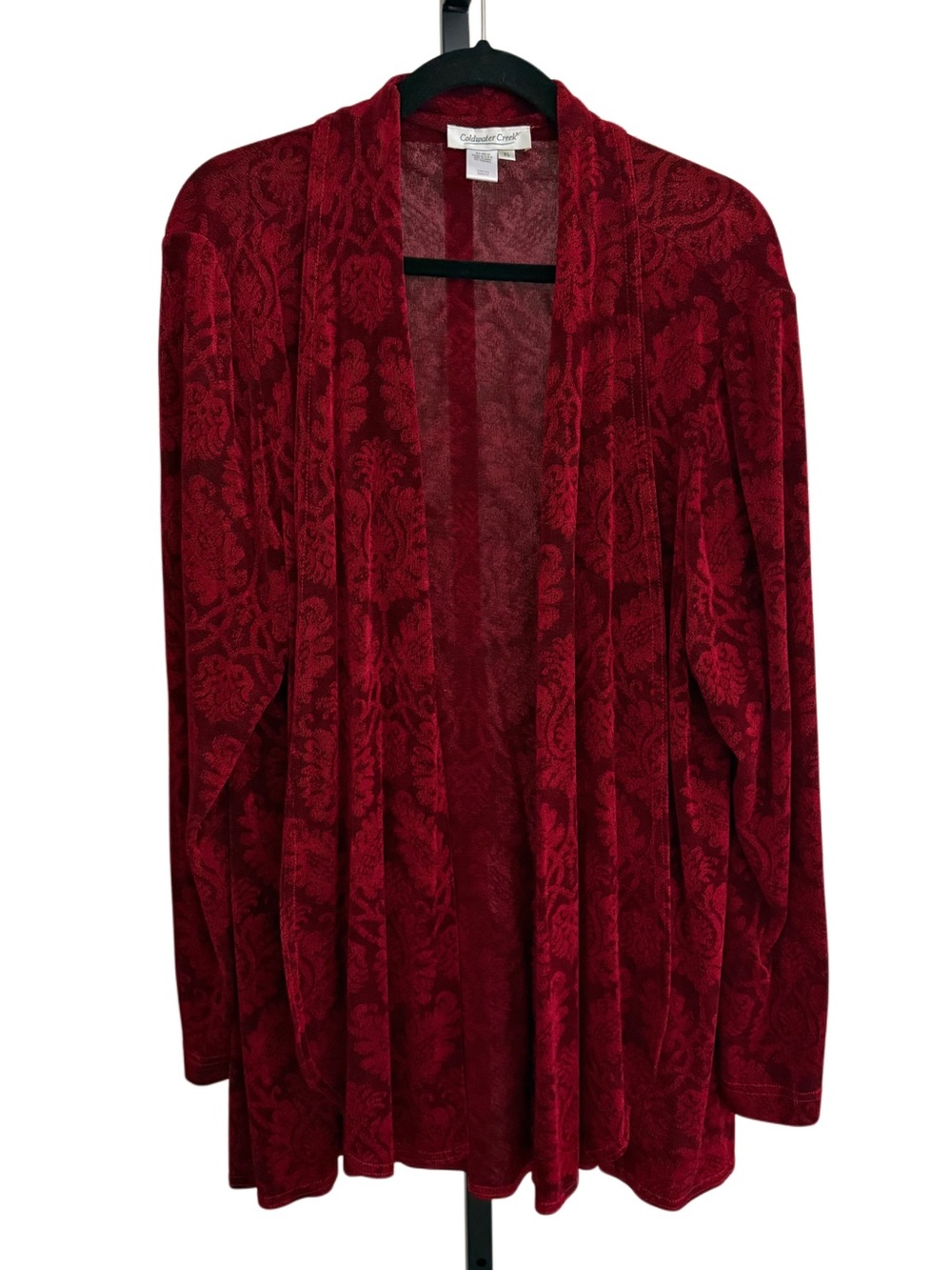Vintage Coldwater Creek Womens Whimsigoth Open Front Cardigan Size XL Vamp